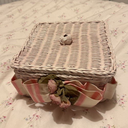 Vintage pink wicker - vintage,
