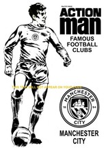 VINTAGE ACTION MAN MANCHESTER CITY FOOTBALL CLUB NEW A5 FANTASY DISPLAY STAND 
