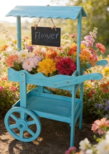 Blue wooden plant - blue,