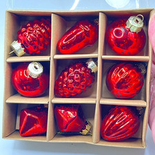 Vintage 9 x glass christmas