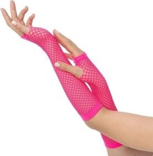 Neon Fishnet Gloves Long