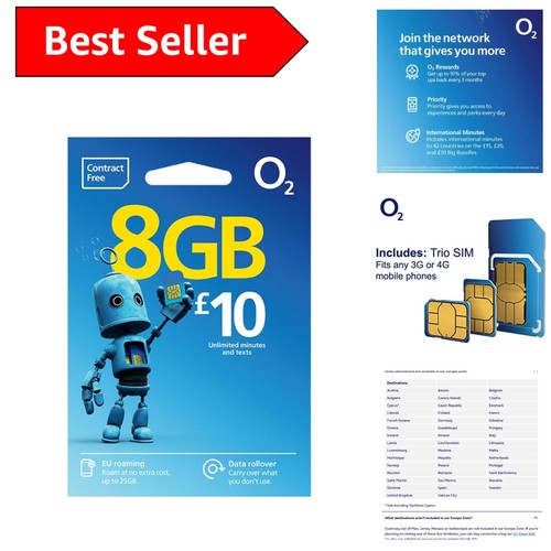 Ready o2 sim card with - uk,