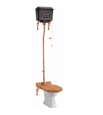Burlington High Level Toilet with Black Aluminium Cistern - Various Finishes