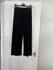 Black Wide Leg Elasticated Waist Trousers, Size 12