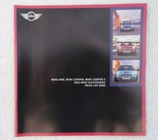 Mini One, Cooper, Cooper S Price List Brochure 2002. Accessories, Options, 18pag