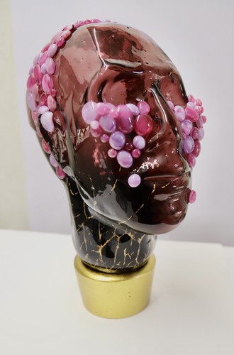 Blown glass abstract head - blown,