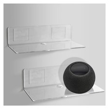 BNIP 2× TRANSPARENT ACRYLIC SHELVES NO DRILL BEDROOM BATHROOM KITCHEN STUDY HALL