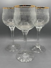 VINTAGE ETCHED CRYSTAL WINE