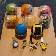 12 Vintage Pokemon Phone Charm Keyring Dangler Bundle - TOMY Gacha