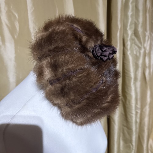 Vintage brown fur pillbox - vintage,