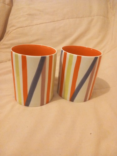 Stripe colourful mugs - 2x,