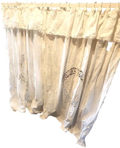 White shower curtain - white,