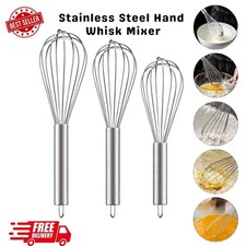Stainless Steel Hand Whisk Mixer Balloon Egg Milk Beater Kitchen Cooking  Tool