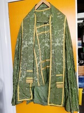 Clergy Priest Green  Gold Chasuble Robe, Stole and Cape, Gothic Church Religious