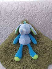BNWOT TESCO CUDDLE & LOVE BLUE GREEN ELEPHANT COMFORTER HUG TOY SENSORY 12"