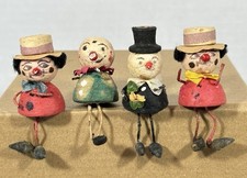 Spun Cotton Clown Figures Set