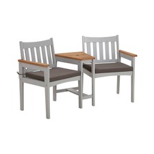 Home Wooden Garden Love Seats - Grey