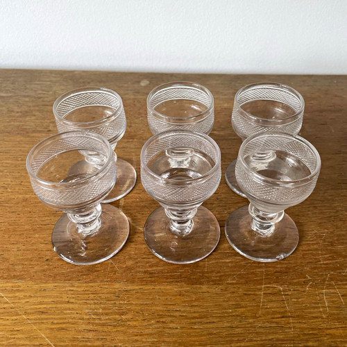 Set clear cut glass port - glass,