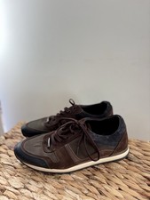 Russell & Bromley Fast Pace Brown Navy Panel Suede Trainers Shoe Size EU 42 UK 8