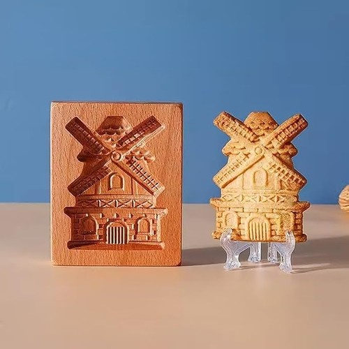 Wooden cookie molds windmill - wooden,
