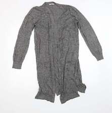 Womens Grey V-Neck Polyester Blend Cardigan Size 12