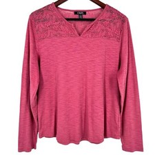 Ralph Lauren Chaps Sz XL Mauve Pink Long Sleeve Lae Cozy Blouse Shirt Top Lounge