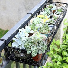 Metal Flower Holder Shelf Balcony Hanging Pots Basket Plant Garden Wall Storage 