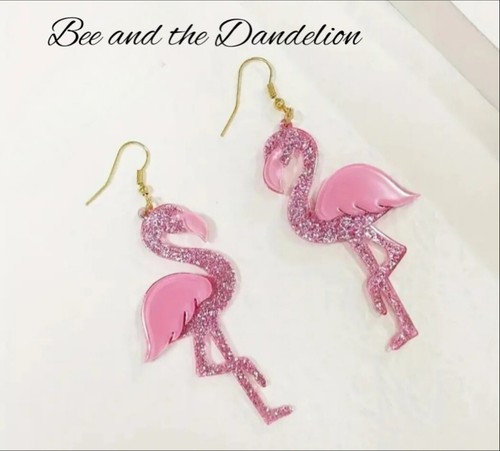 Pink sparkly flamingo acrylic - flamingo,