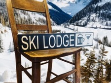 Ski Lodge Sign Skiing Jump