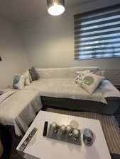 Grey Corner Sofa Bed with Storage