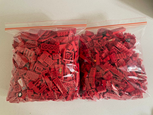 Red lego collection bricks - collection, of