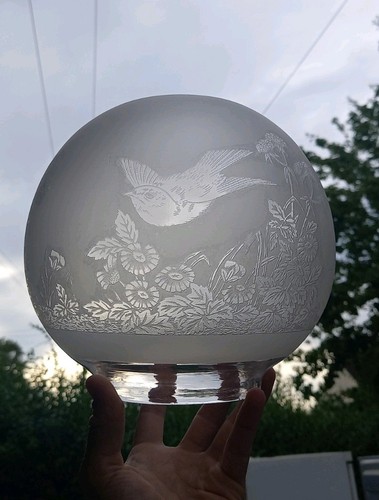 Victorian crystal etched bird - victorian,