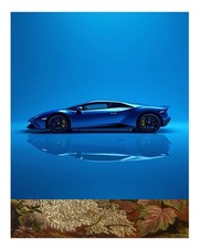 Modern blue sports car wall