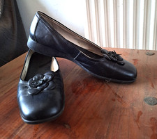 HOTTER ROSA BLACK FLAT SHOES