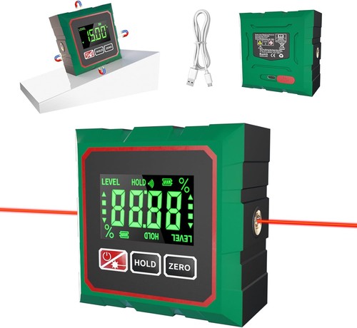 Digital angle finder with - finder,