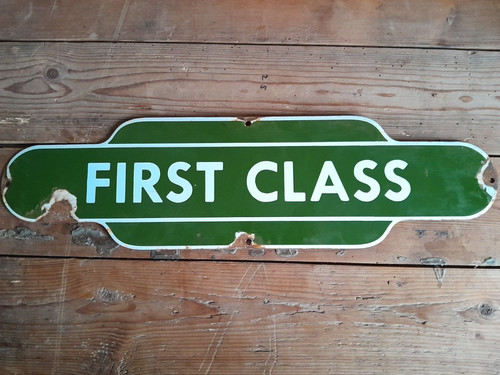 Vintage enamel railway - vintage, sign