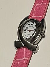 Louis Valentin Pink Ladies Watch Silver Tone Bracelet Case Swiss Design Working