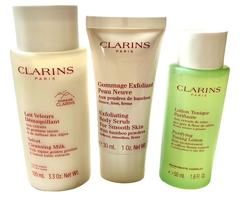 Clarins cleanser scrub - clarins, toner