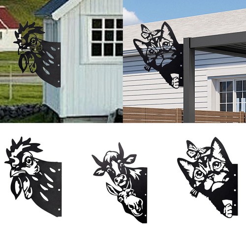 Peeping metal art garden - peeping,