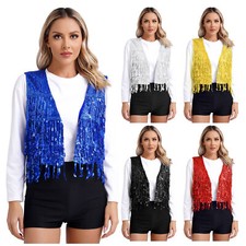 UK Women's Sequin Fringe Vest