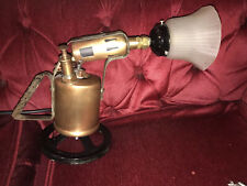 Unusual Large Vintage Upcycled Blow Torch Bedside Lamp Industrial Table Light