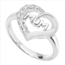 Sterling Silver CZ Mum in