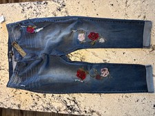 DG2 By Diane Gilman Women's Jeans Embroidered Beaded Stretch Jean Size 24