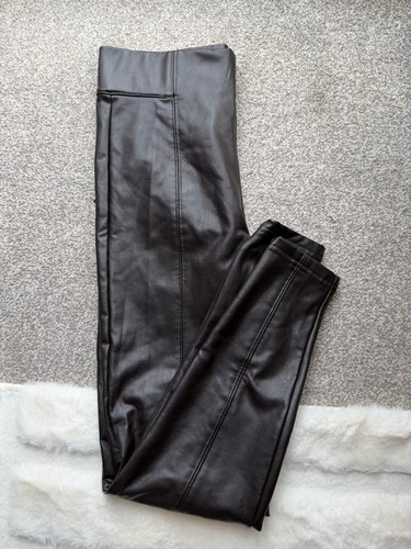Brown faux leather leggings - faux,