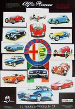 Alfa Romeo P2 BAT 8C 2900 SZ Giulia GTV 156 90 Year Anni Poster 58cm x 41cm