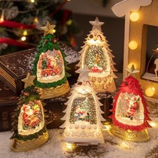 Friendly Shatterproof Christmas Snow Globe Lamp with LED Lights and Falling Snow