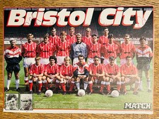 Hand Signed A4 Picture - Bristol City FC 1988/89 season - 20 signatures