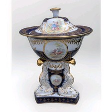Stunning Roselle OCC & Co Staffordshire blue and white pottery with gold gilt