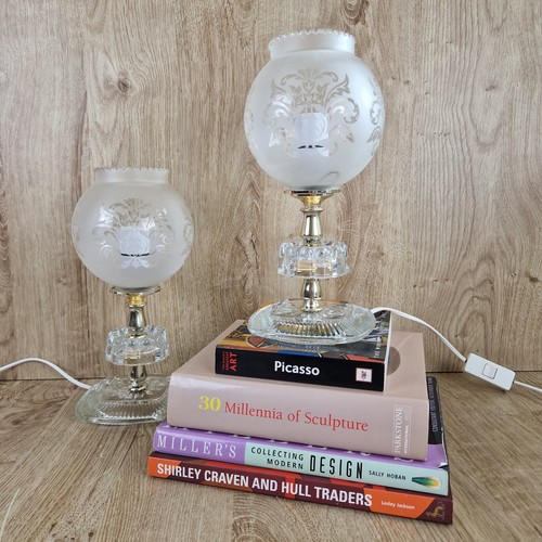 Vintage pair glass table - of,