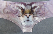 Novelty Knickers Cat with Glasses and hat on Pants Underwear Mystical Cat